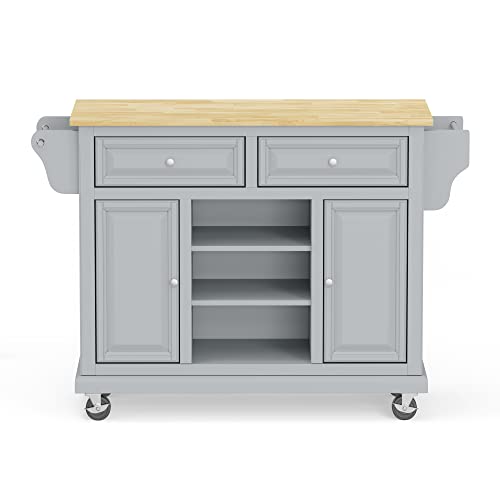 Glenwillow Home Kitchen Cart with Wood Top, Cherry Y533