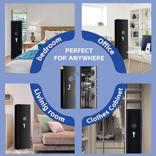 Large Gun Safe with Removable Shelf, Dual Alarms & Silent Mode D802148