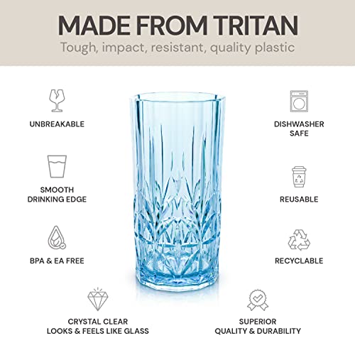 BELLAFORTE Shatterproof Tritan Tall Tumbler 18oz, Set of 4, Pink R63739