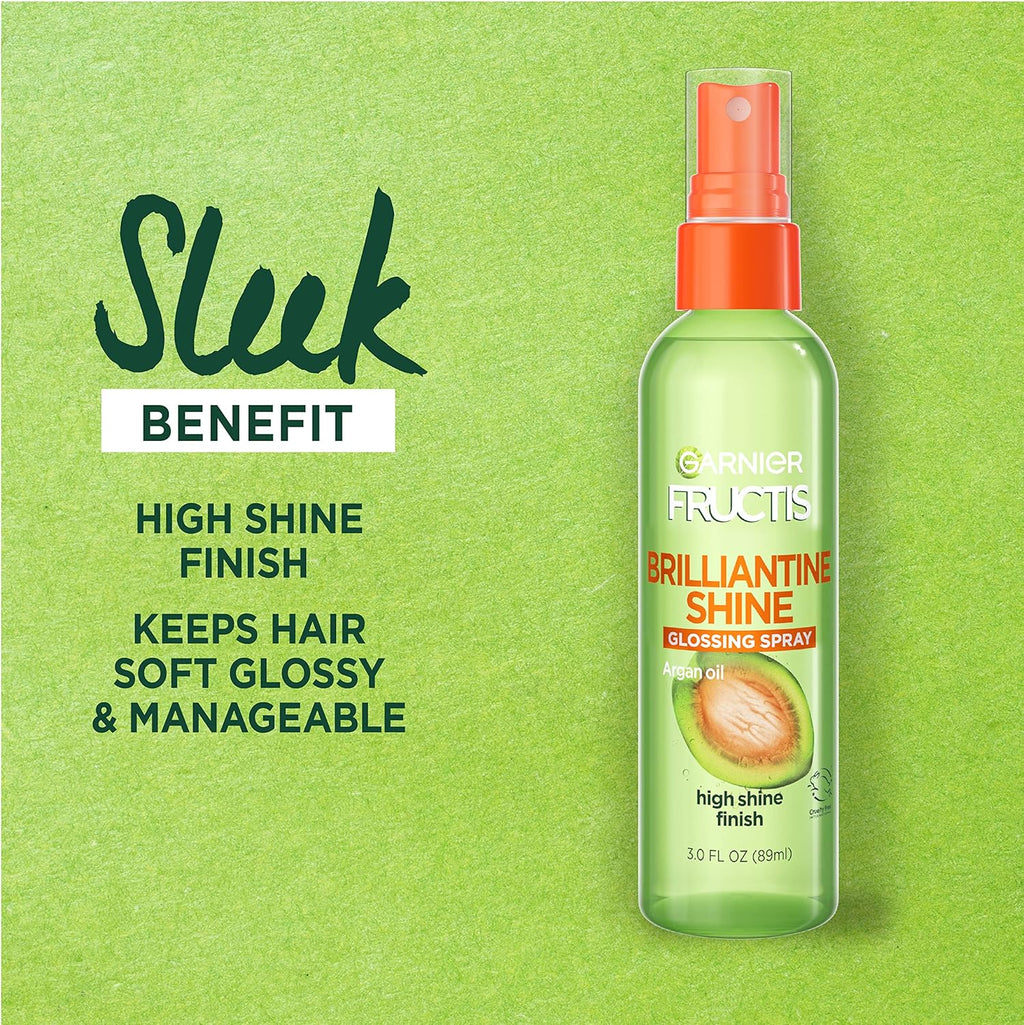 Garnier Fructis Style Brilliantine Shine Glossing Spray, All Hair Types, 3 oz, 2 Count T64592