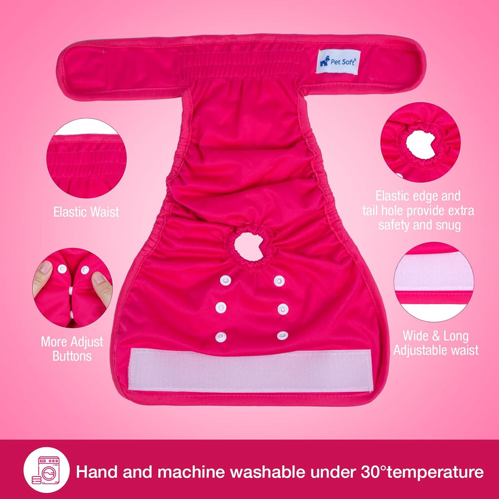 Pet Soft Washable Female Dog Diapers (3 Pack) - Classy, S B5789
