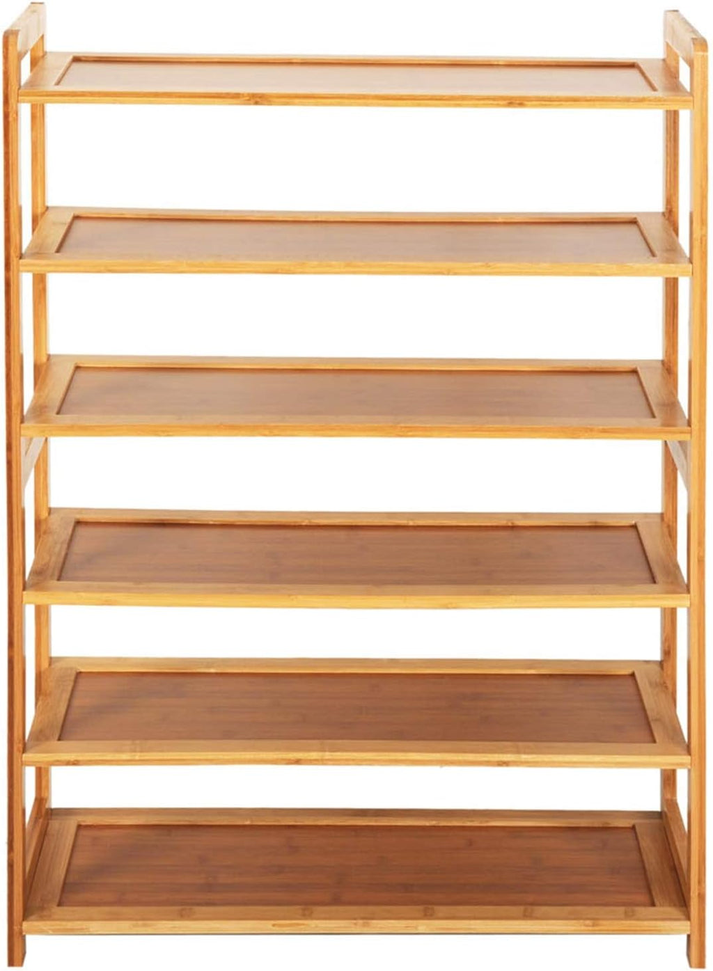 9zH&K 6 Tier Bamboo Shoe Rack for Entryway Hallway Closet W31429
