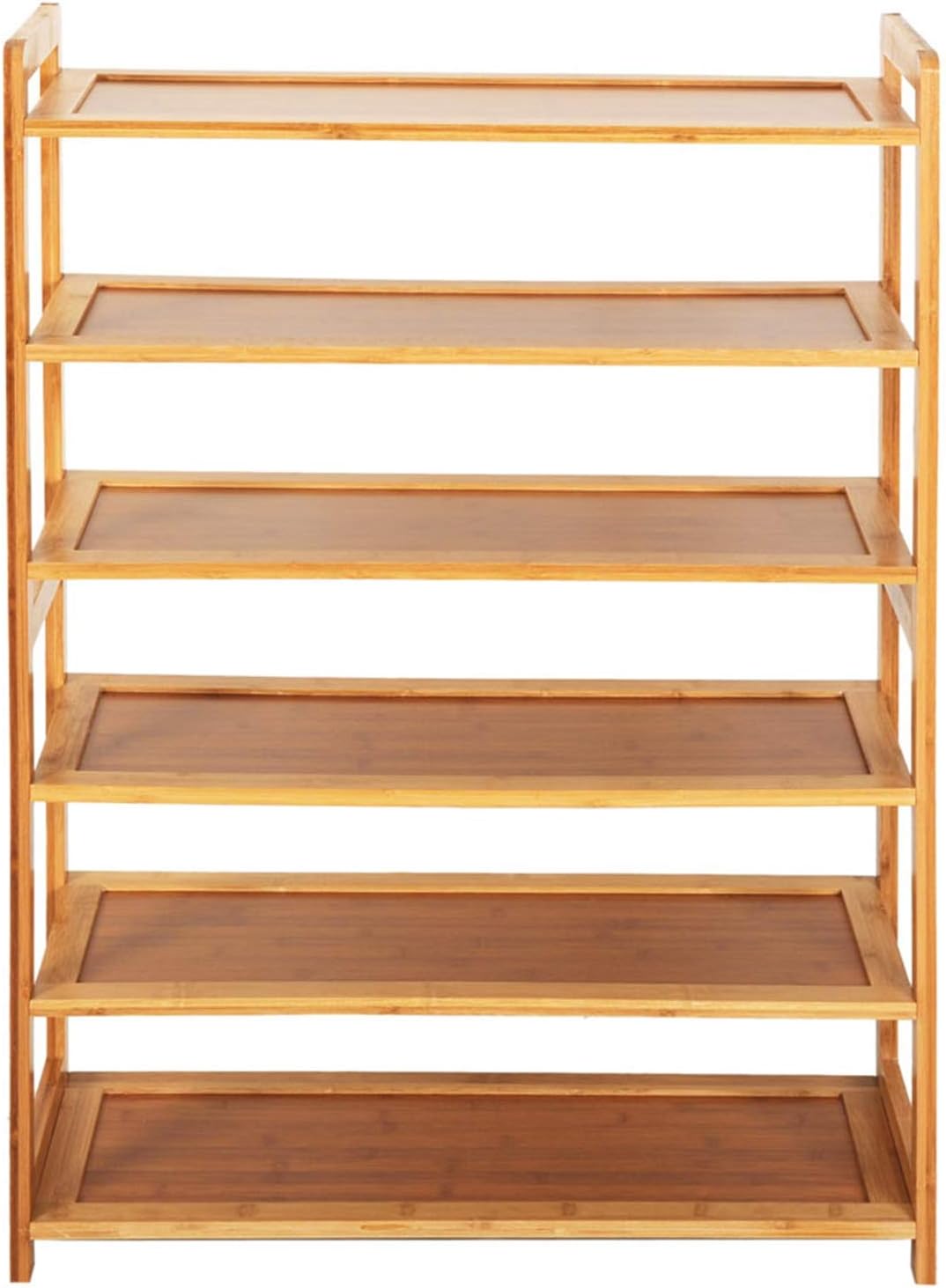 9zH&K 6 Tier Bamboo Shoe Rack for Entryway Hallway Closet W31429