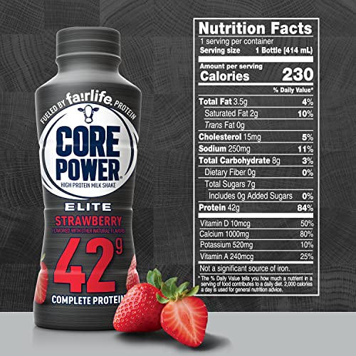 Fairlife Core Power Elite 42g High Protein Milk Shake, Strawberry, 14 Fl Oz P67127