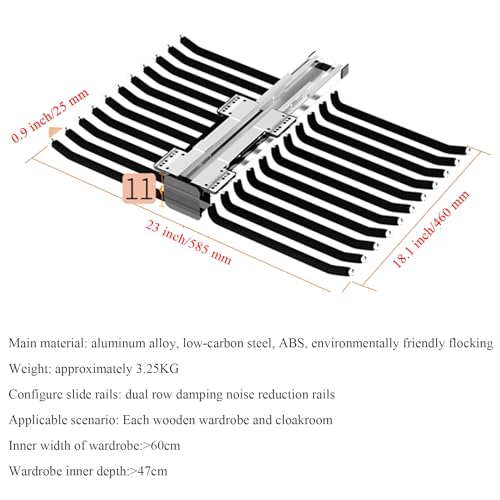 Black Trouser Hanger Extendable Pull-Out Rack O939