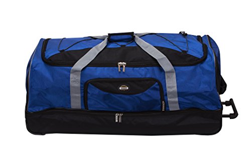 Rockland Drop Bottom Rolling Duffel Bag, Navy, 40-Inch Z748