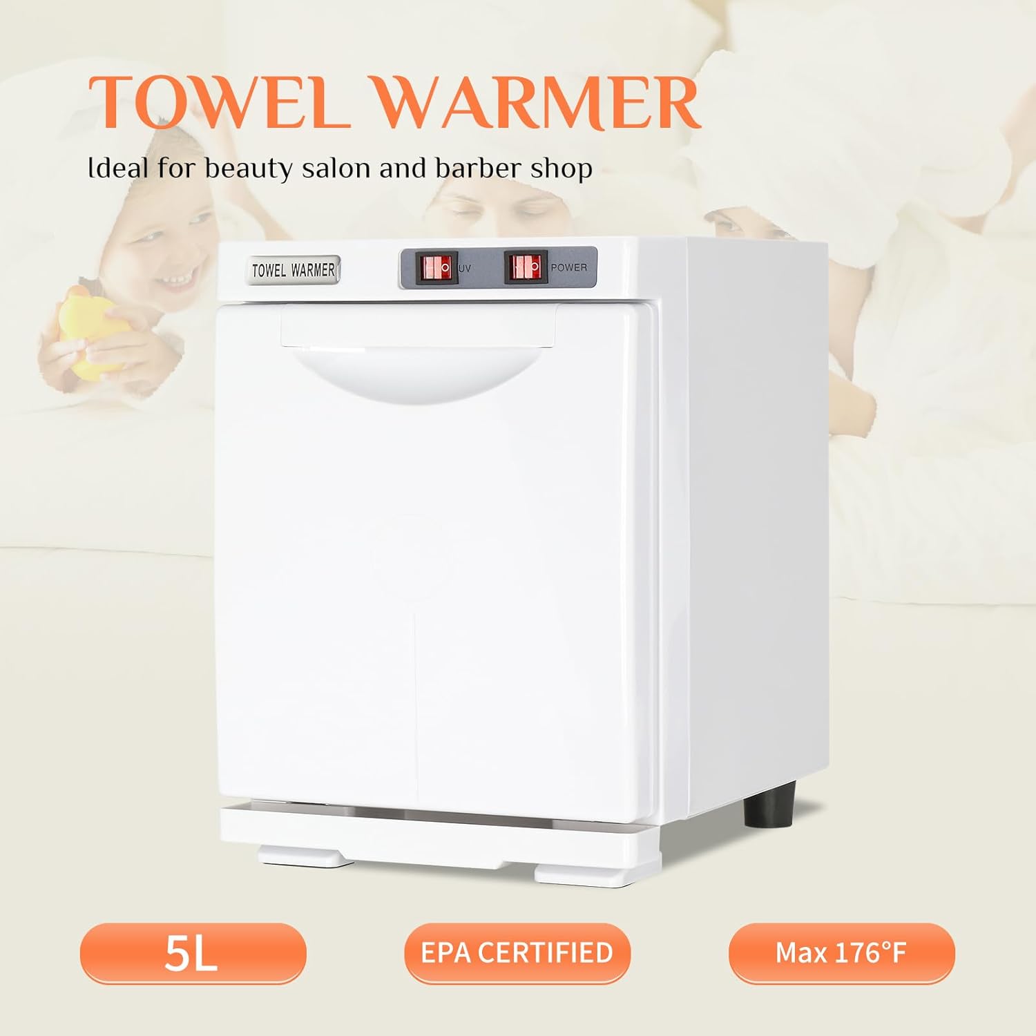 Black Aluminum Towel Warmer Cabinet for Salons & Spas V740