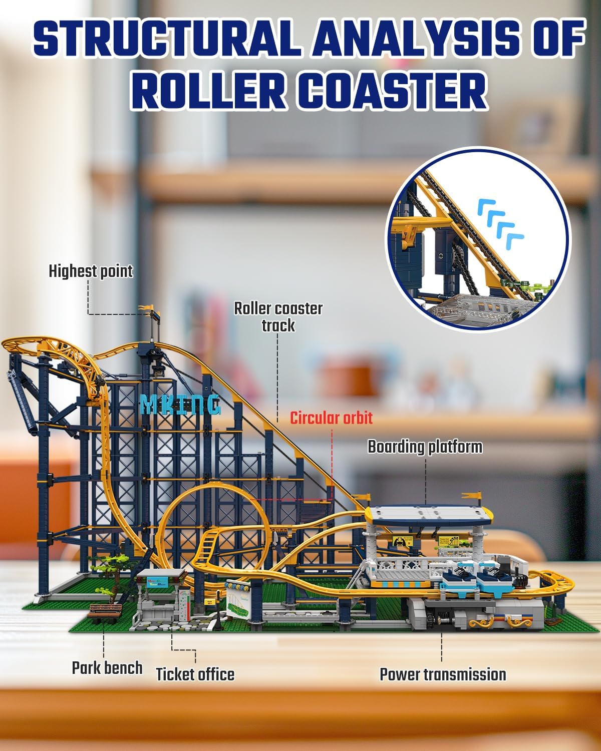 Roller Coaster Building Blocks Set with Motor, 3238+ Pieces Q97446