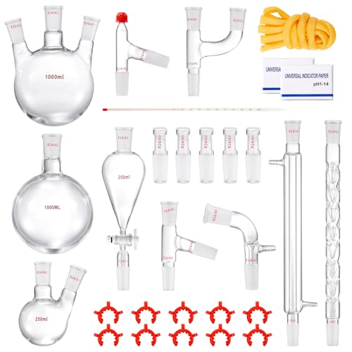 VEVOR 24/40 Chemistry Glassware Kit 29PCS 250 1000ml Y24853