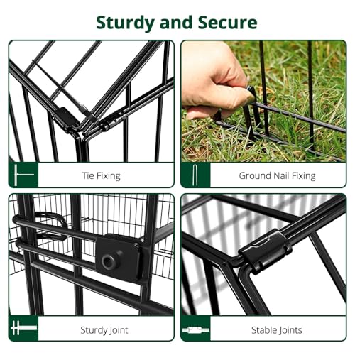 PawGiant Chicken Coop Run Pen for Yard with Cover Outdoor Metal Portable J3683