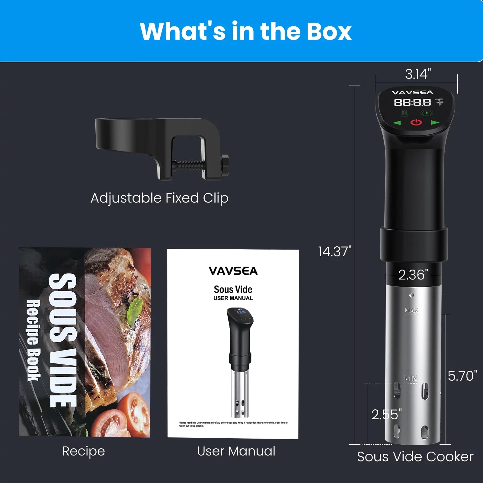 VAVSEA Sous Vide Machine, Precision Cooker with Digital Touch Screen I4078
