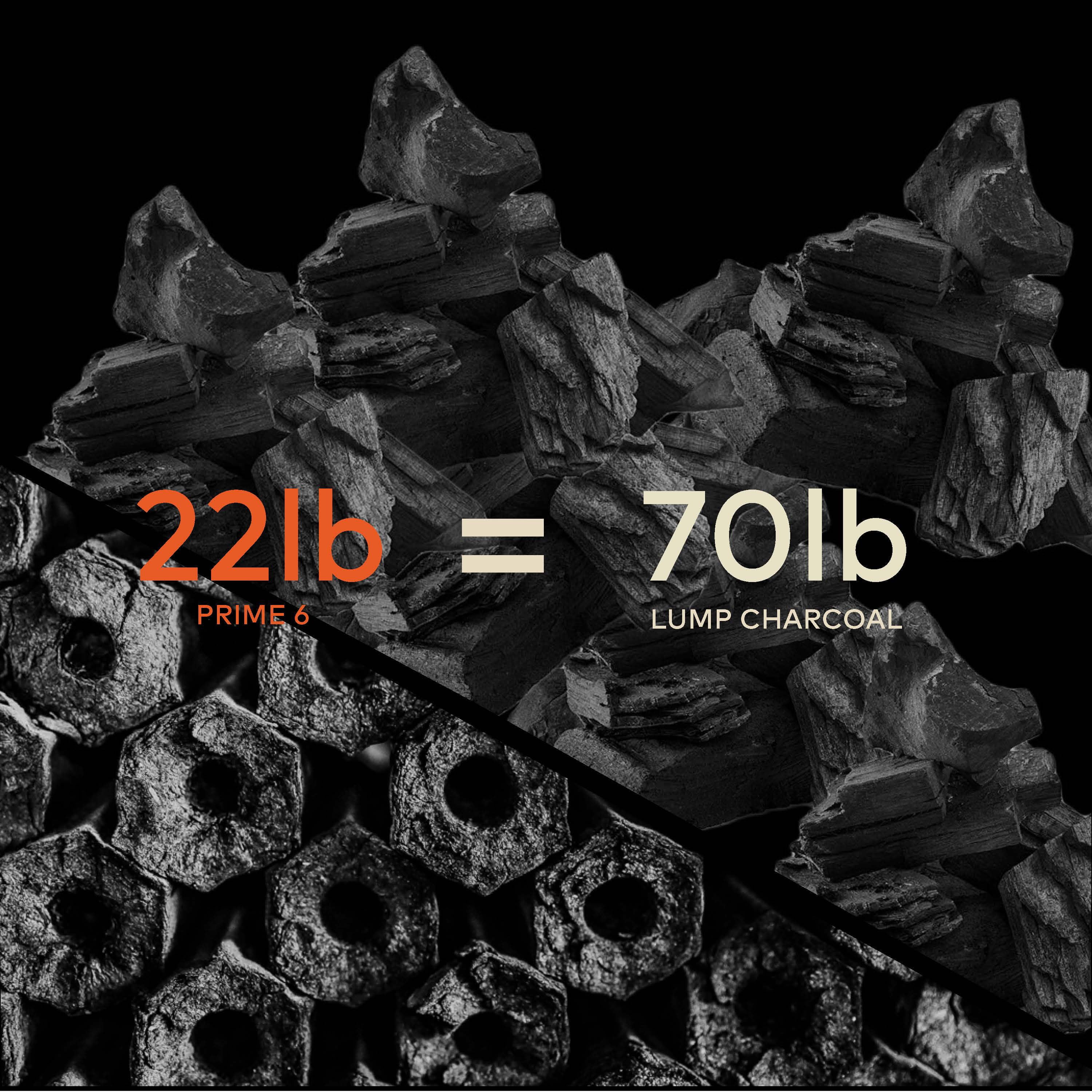 Prime 6 Long Burning Charcoal - 22lbs N62723