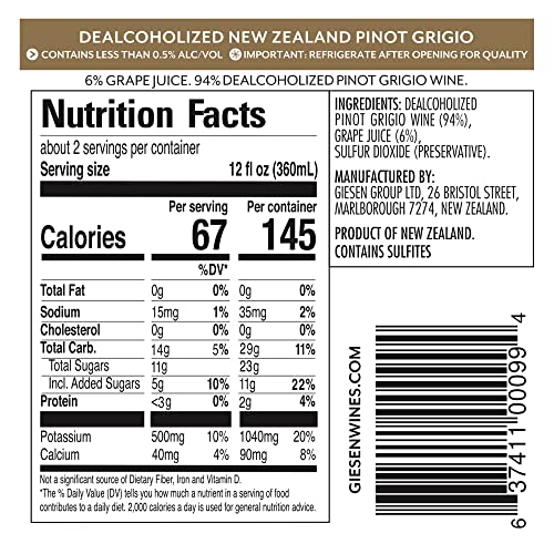 GIESEN 0% Non-Alcoholic Pinot Grigio 750ml B229