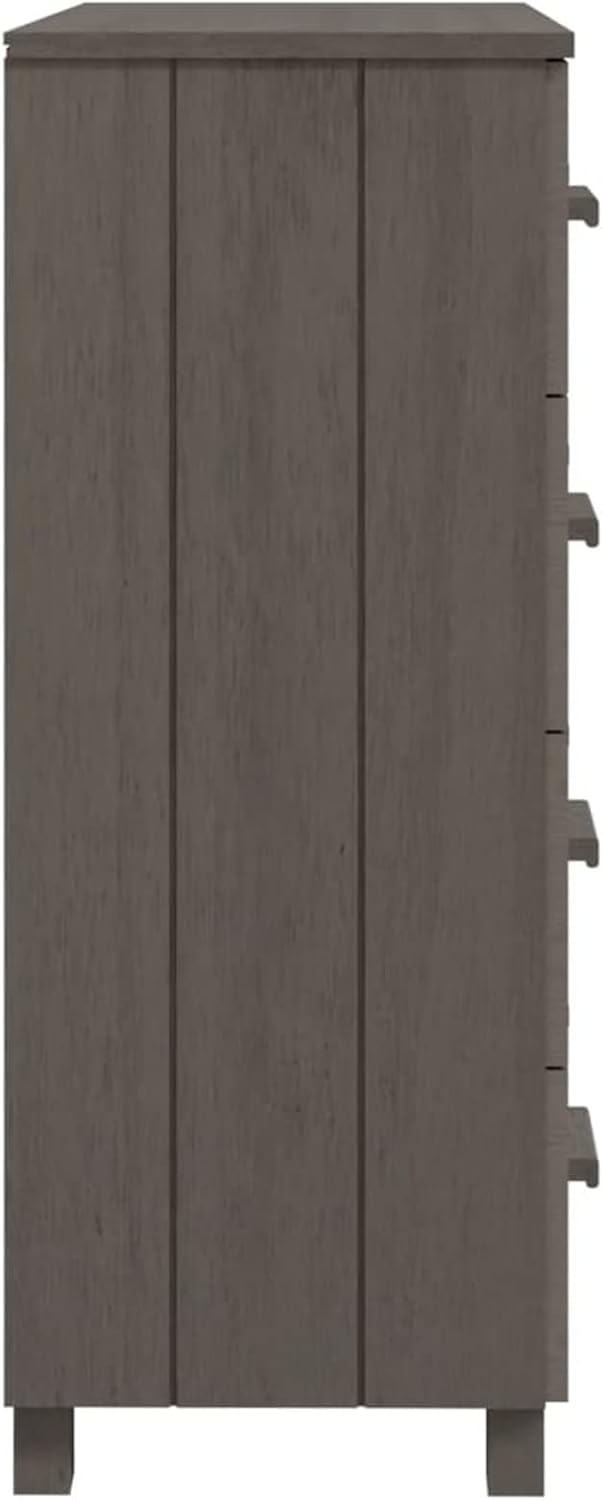 Tidyard Sideboard Buffet Cabinet, Pine Wood Storage Cabinet with 3 Drawers, Light Gray W728