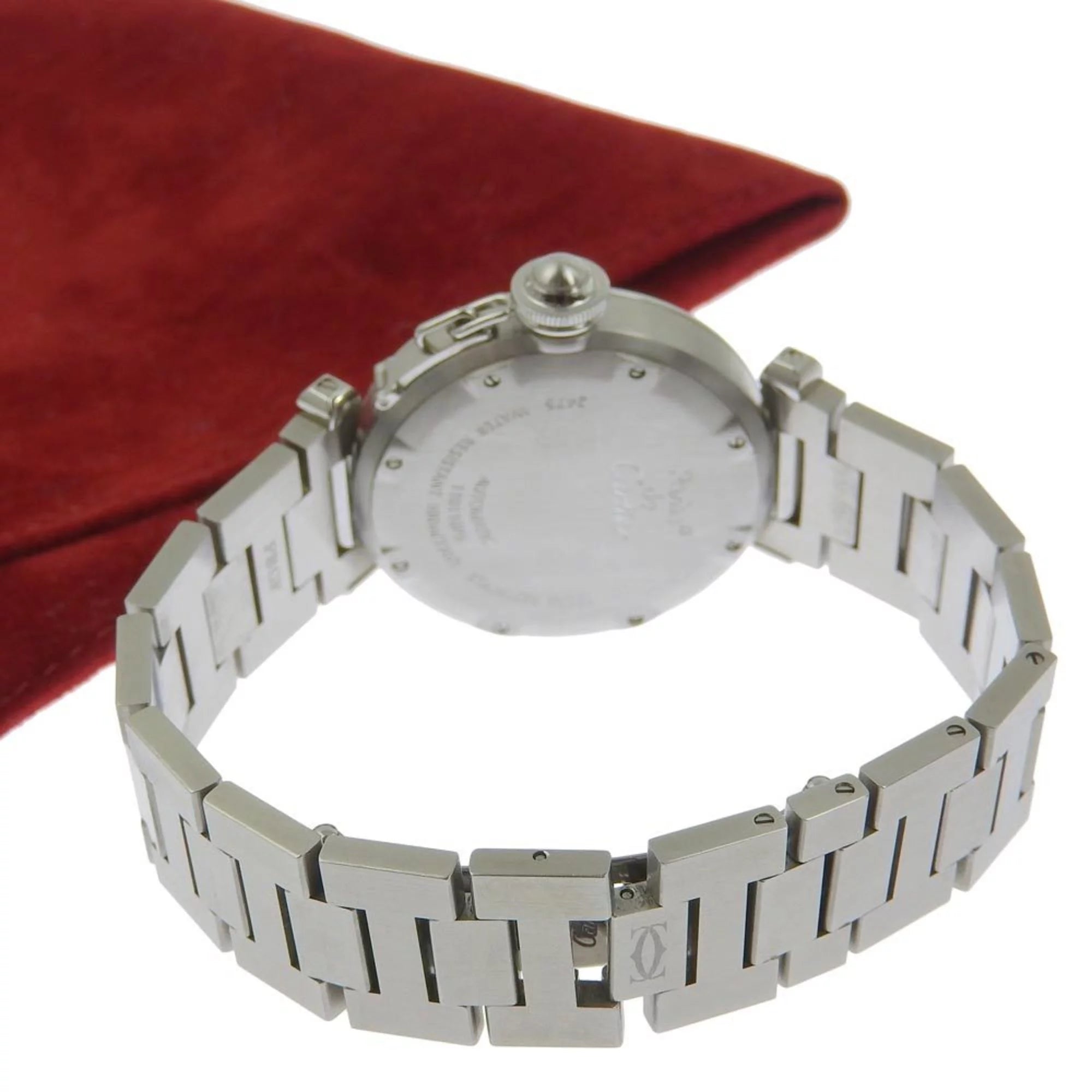 Cartier Pasha C Watch W31047M7 Stainless Steel Automatic Navy Dial C3195