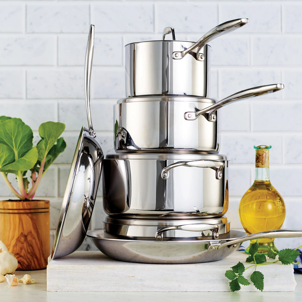 Tramontina Tri Ply Clad Stainless Steel Cookware Set, 10 Pc Q293