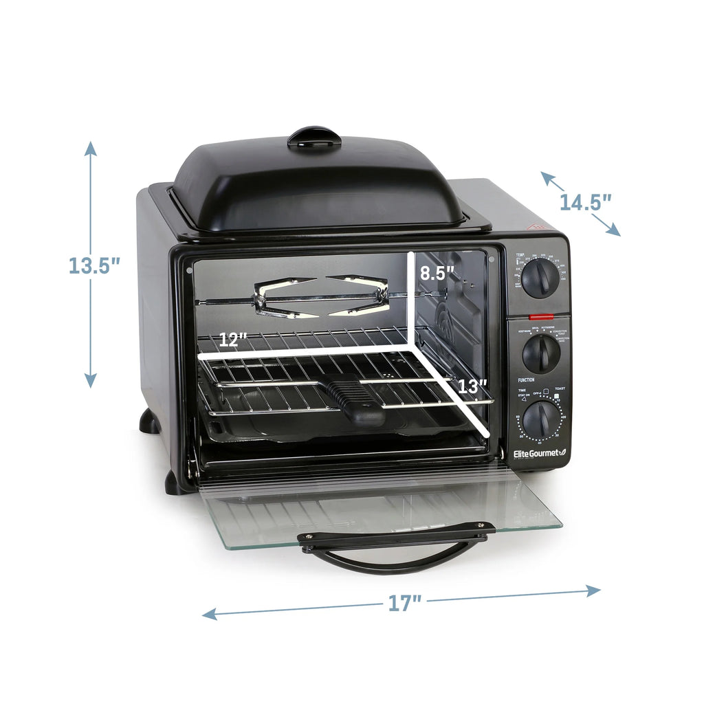 Elite Gourmet ERO-2008S 6 Slice Toaster Oven Broiler with Rotisserie Q68193