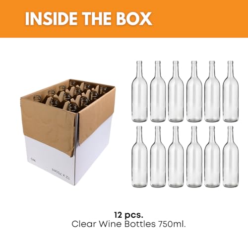 FastRack W5 12 Clear Bordeaux Wine Bottles 750 ml D178771