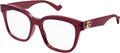 Gucci GG0958O 003 Transparent Burgundy Square Women's Eyeglasses
