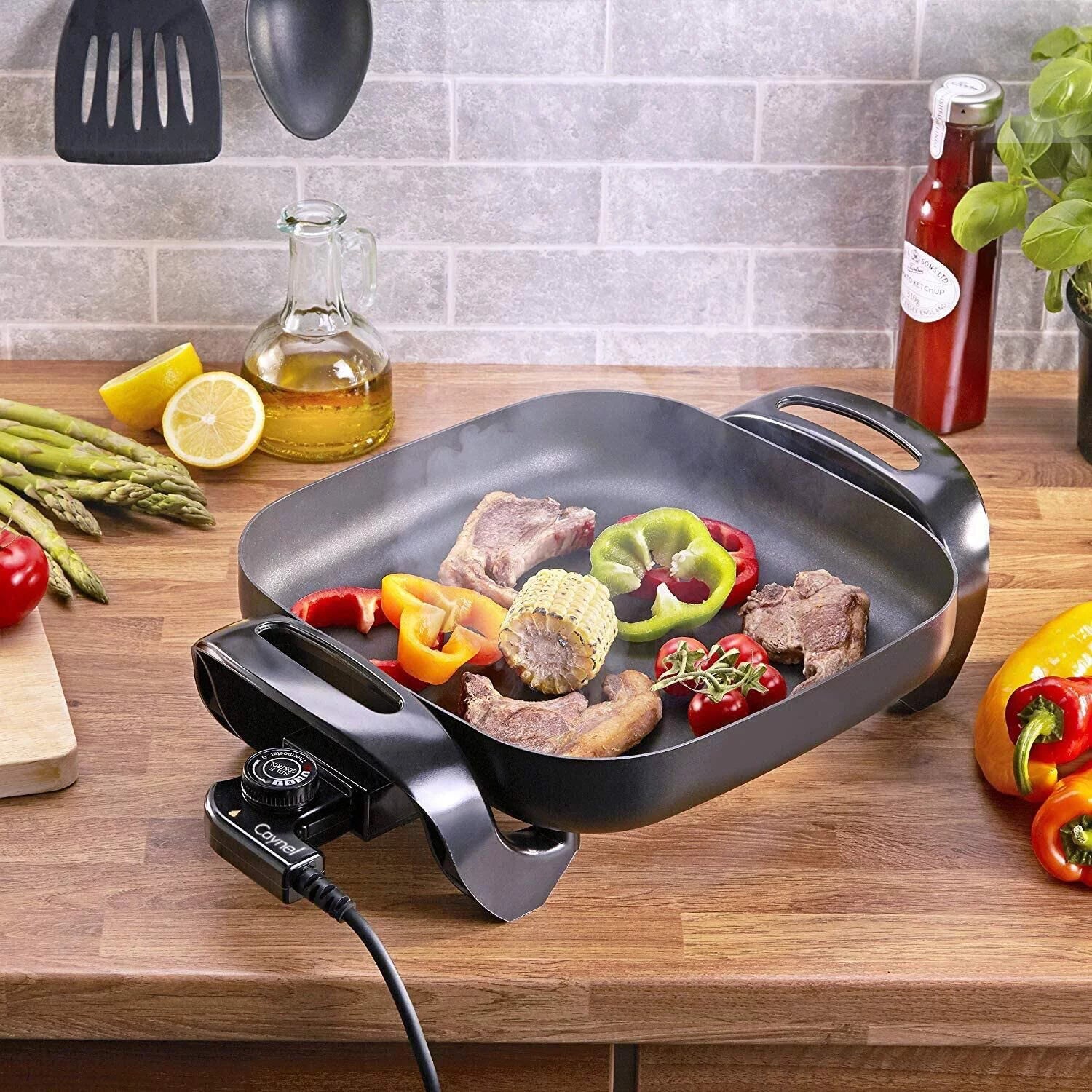 Caynel 12 Inch Nonstick Electric Skillet with Glass Lid S541514