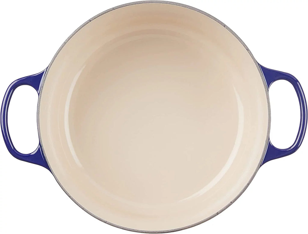L Crst Enameled Cast Iron Signature Round Dutch Oven, 7.25 qt., Indigo I3131