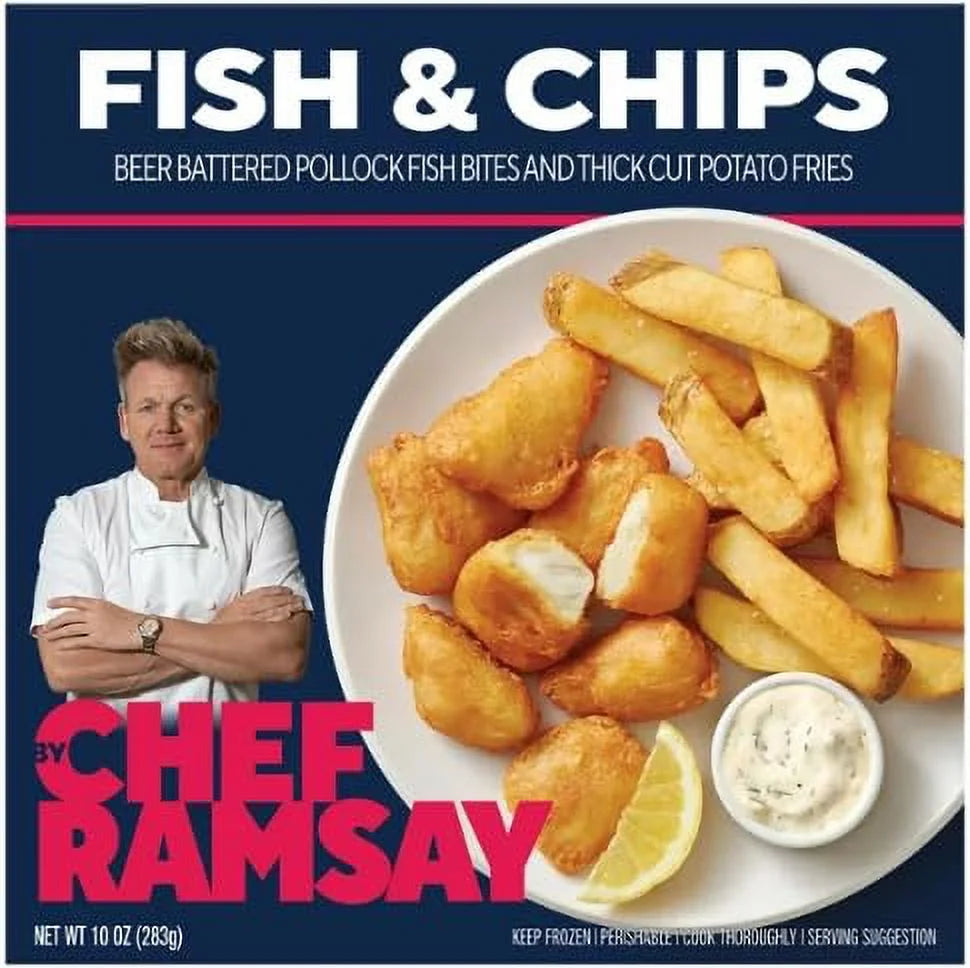 Gordon Ramsay Fish and Chips Frozen Meals 9.5oz, 10-Pack K409647