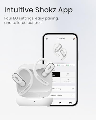SHOKZ OpenFit Air Open-Ear Wireless Earbuds, Water Resistant, Black C474002