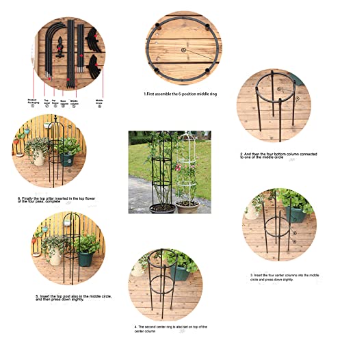 Tower Obelisk Garden Trellis 3ft Metal Plant Support Climbing Frame S899301
