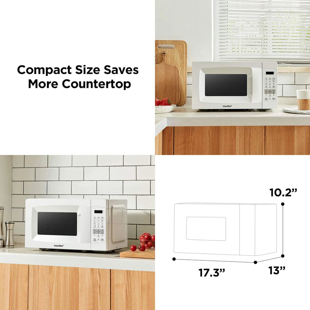 COMFEE' EM720CPL-PM Countertop Microwave Oven 0.7 Cu Ft 700W Pearl White Y98670