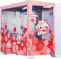 Velztorm Bubble Cow Custom Art Aluminum Tempered Glass O11 Dynamic Mini Rose Pink Gaming Computer Case, Supports Mini-ITX, Micro-ATX, and ATX Motherboard Sizes, O11D Mini-S
