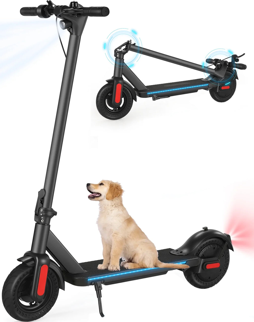 500W Foldable Electric Scooter for Adults 10" Electric Kick Scooter, Max 20 mph & 20 mile Range Commuting E-Scooter, Dual Brakes, 3 Speed Modes, Wide Pedal Portable & Cruise Control