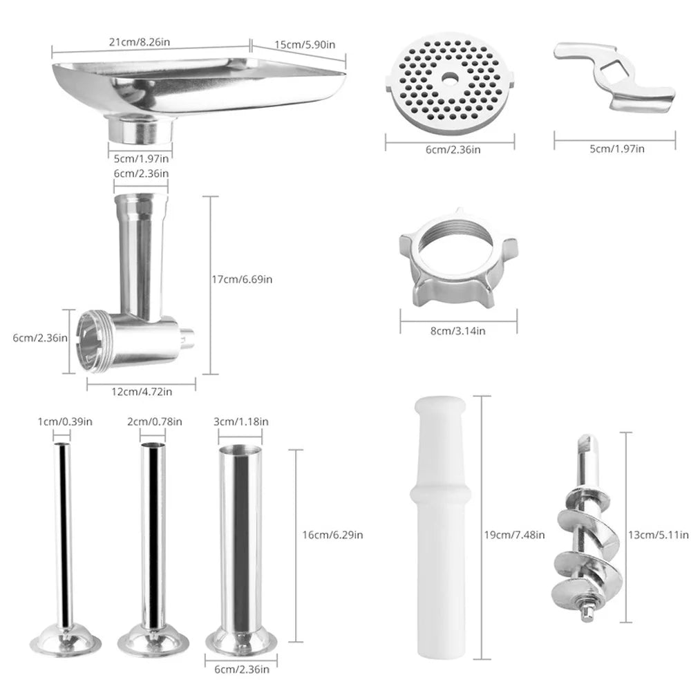 JLLOM Metal Food Grinder Attachment for Meat Grinder & Sausage Stuffer U6000