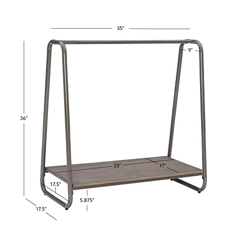 Linon Richter Modern Clothing Rack with Wooden Shelf F6213