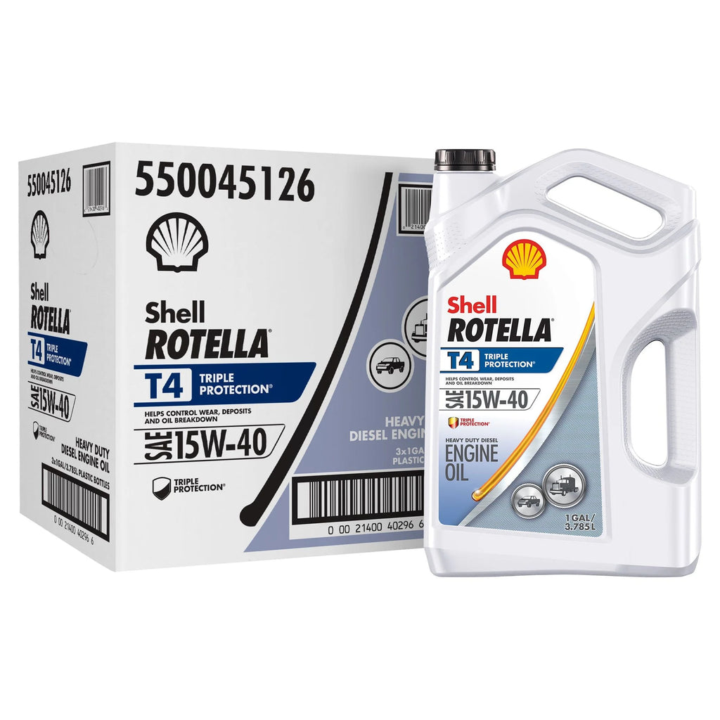 Shell Rotella T4 Triple Protection 15W-40 Diesel Motor Oil 1 Gallon 3 Pack P776