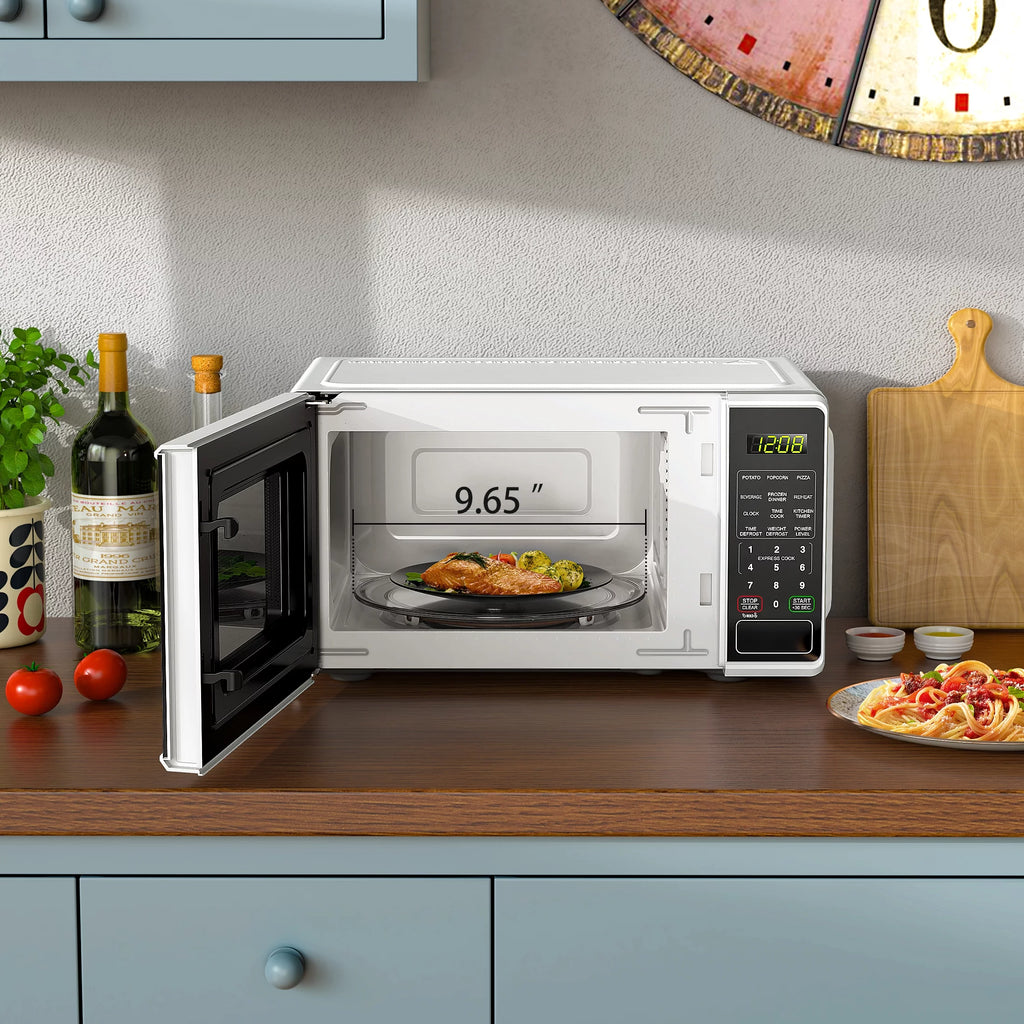 Mainstays 0.7 Cu Ft Countertop Microwave Oven, 700W, White D202