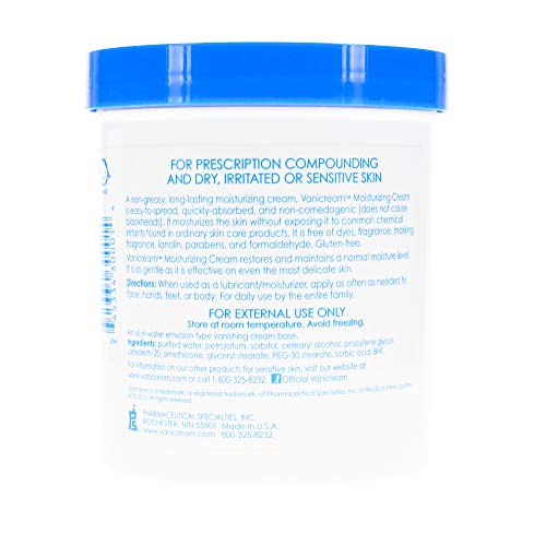 Vanicream Moisturizing Skin Cream for Sensitive Skin, 4 oz (Pack of 2) F220550