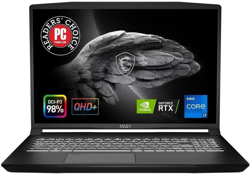 MSI Creator M16 16" Content Creation Laptop: Intel Core i7-12650H RTX 3060 32GB 1TB NVMe SSD, QHD+ 16:10 60Hz 100% DCI-P3, 180-Degree Lay-Flat, Cooler Boost Trinity+, Win 11: Black A12UEV-468