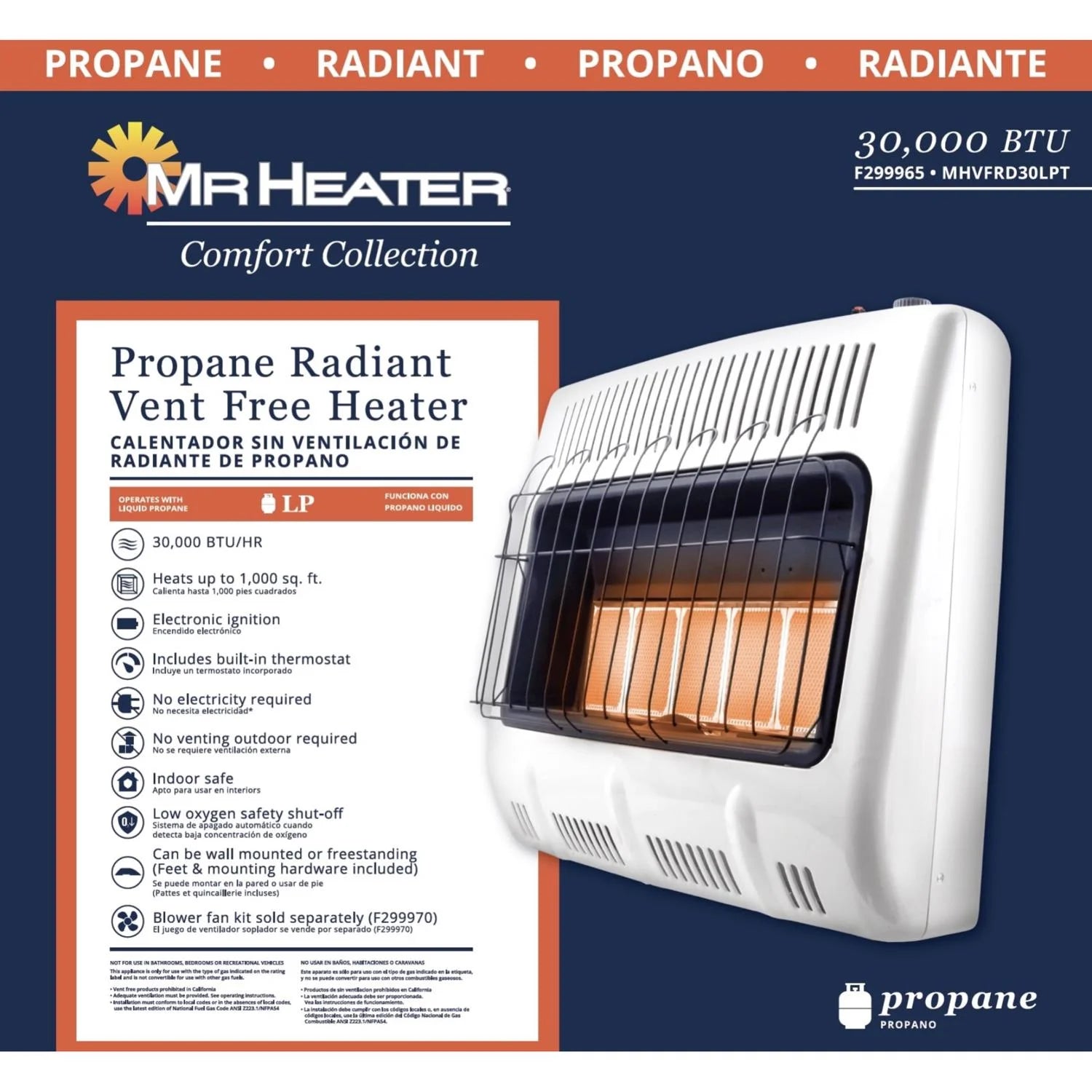 Mr. Heater Comfort Collection 30000 Btu Radiant Propane Heater G197