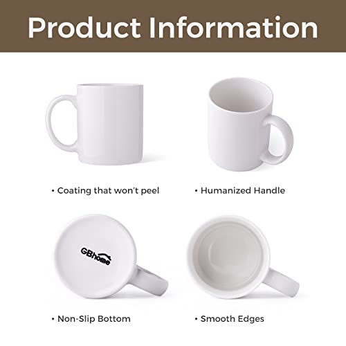 12 OZ White Ceramic Sublimation Mugs, Set of 4 Q289885
