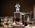 Whiskey Gifts for Men, Whiskey Decanter Set with 4 Glasses in Gift Box by Verolux | Elegant Twisted Design with Glass Stopper - Liquor, Bourbon, Brandy, Gin, Rum, Tequila, Vodka, Cognac