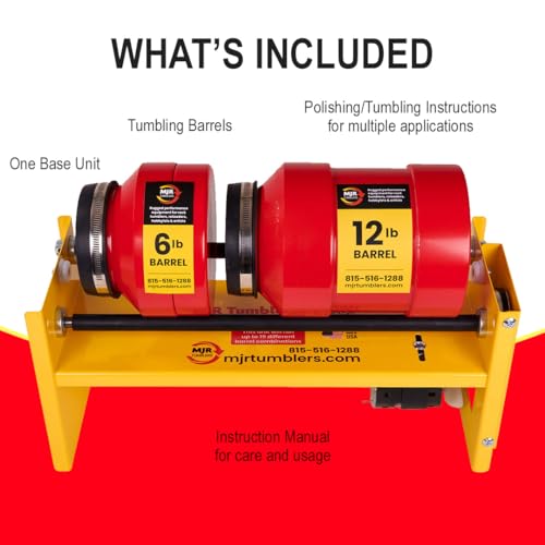 MJR Tumblers Multi-Barrel Rock Tumbler - Durable Leak-Proof Rock Polisher for Kids and Adults J31065