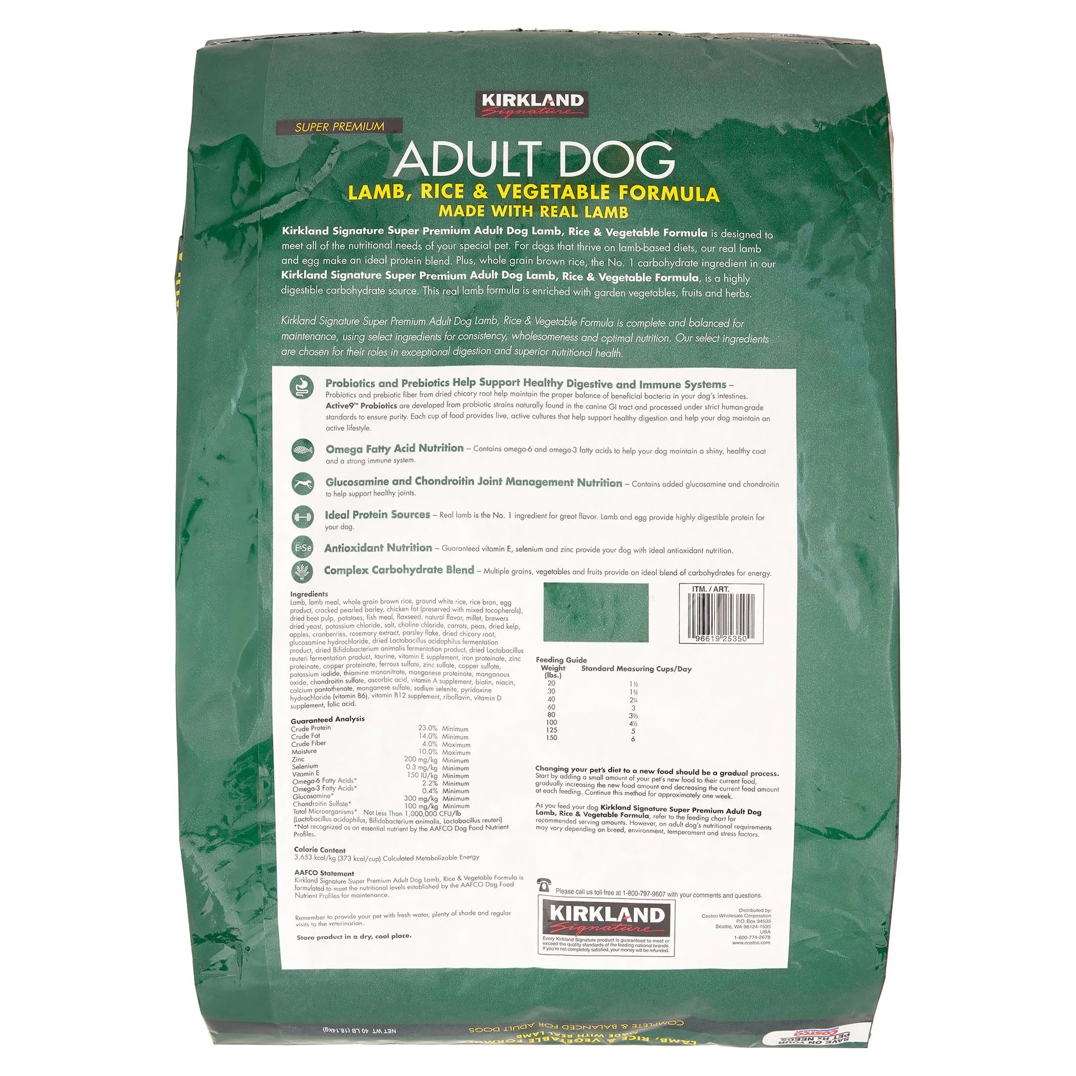 Kirkland Signature Lamb, Rice & Vegetable Dry Dog Food, 40 lb Z722391
