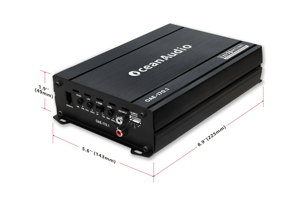 OceanAudio OAE-170.1 Car Subwoofer Amplifier Monoblock Class A/B 340W O7501