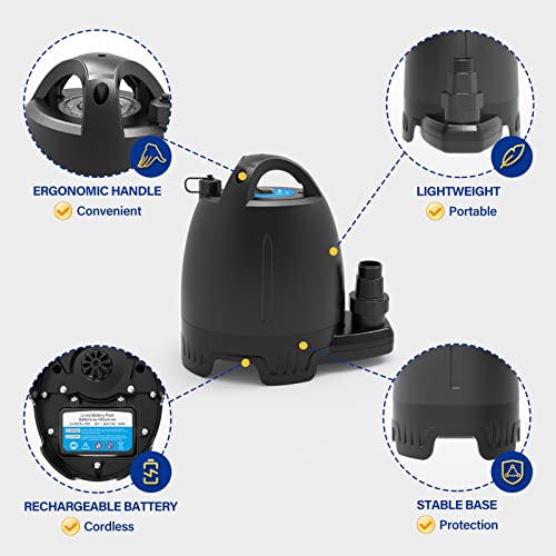 Acquaer Submersible Water Pump 1/6 HP 1750GPH Utility Pump with 10 ft Cord Q103