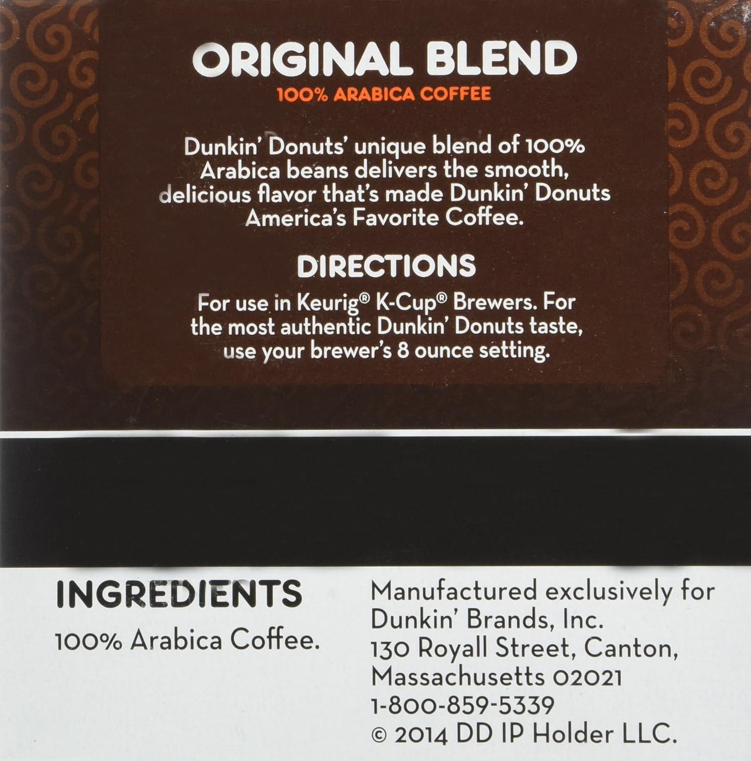 Dunkin' Donuts Original Blend Medium Roast Coffee, 12 K Cups for Keurig V4223