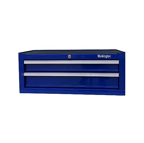 Industrial 2 Drawers Portable Metal Tool Box 26" Blue V6365