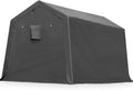 ADVANCE OUTDOOR 10X10 ft Heavy Duty Outdoor Patio Anti-Snow Portable Canopy Storage Shelter Shed Carport with 2 Rolled up Zipper Doors & Vents for Snowmobile Garden Tools, Gray