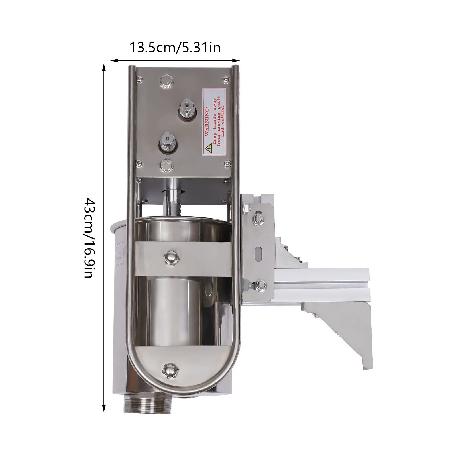 Miumaeov Churros Machine Manual Stainless Steel Vertical Sausage Stuffer with 12L Fryer G5601
