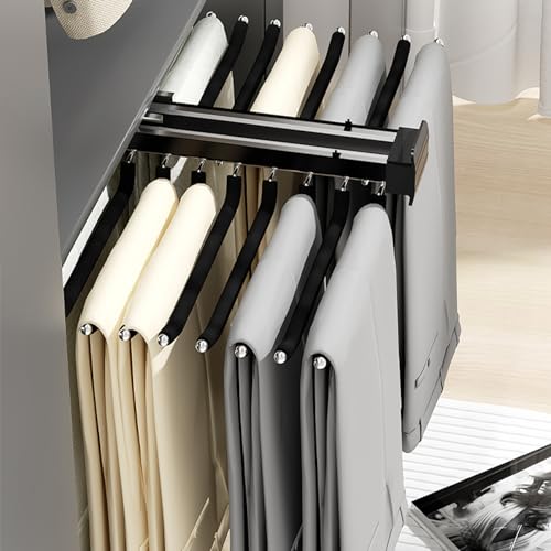Black Trouser Hanger Extendable Pull-Out Rack O939