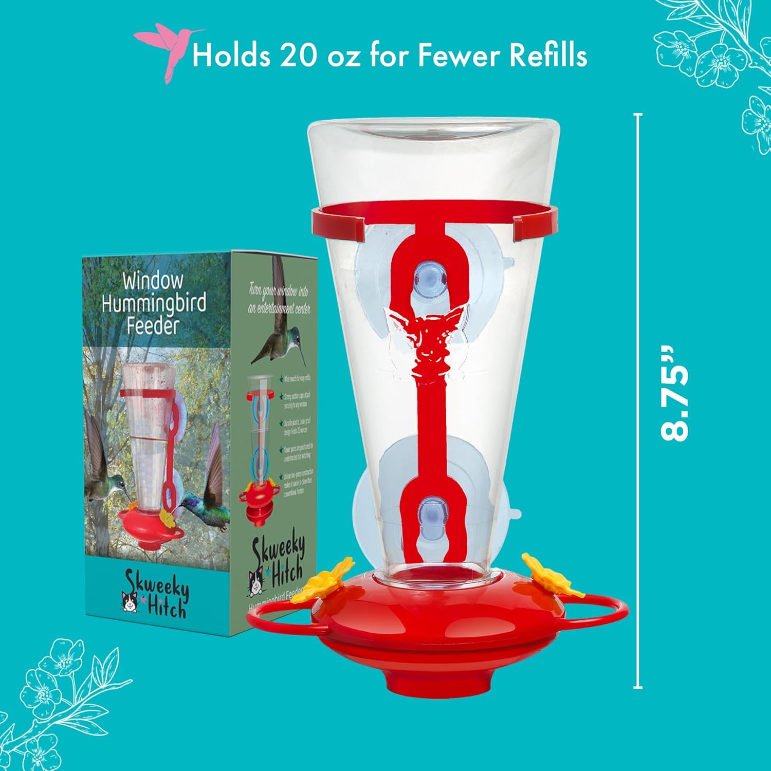 Window Hummingbird Feeders for Outdoors with Strong Suction Cups V53843